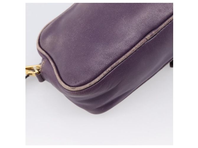 Borsa a tracolla PRADA in pelle viola e oro Auth 197470 D'oro Porpora - vista 16