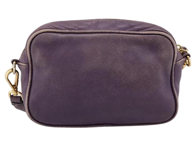 Borsa a tracolla PRADA in pelle viola e oro Auth 197470 D'oro Porpora - vista 2