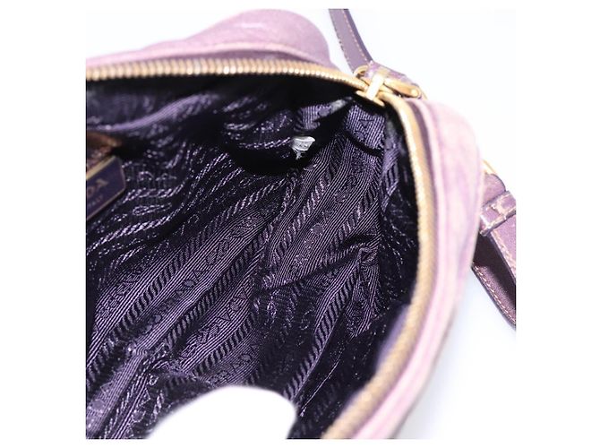 Borsa a tracolla PRADA in pelle viola e oro Auth 197470 D'oro Porpora - vista 20