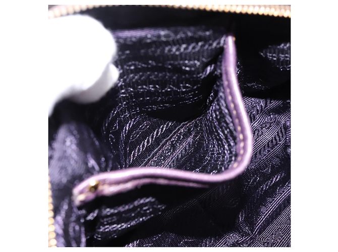 Borsa a tracolla PRADA in pelle viola e oro Auth 197470 D'oro Porpora - vista 22