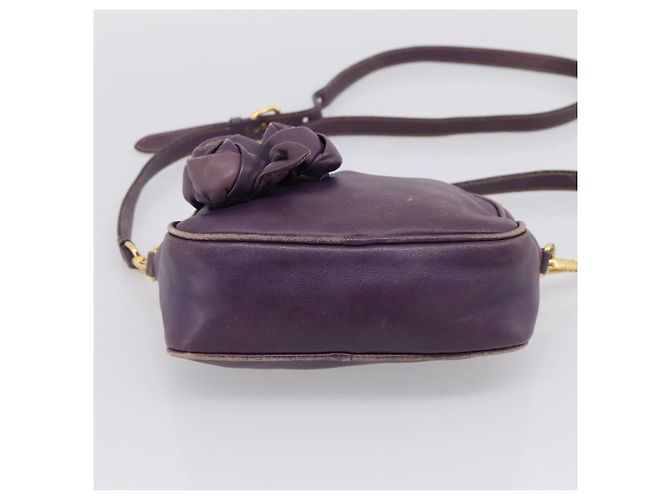 Borsa a tracolla PRADA in pelle viola e oro Auth 197470 D'oro Porpora - vista 5