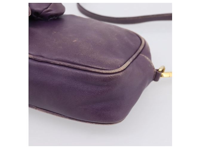 Borsa a tracolla PRADA in pelle viola e oro Auth 197470 D'oro Porpora - vista 9