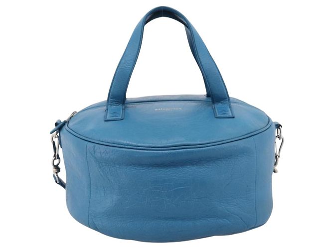 Borsa BALENCIAGA Air Hobo in pelle 2way Blu Argento 466844 Auth ka5712A - vista 2