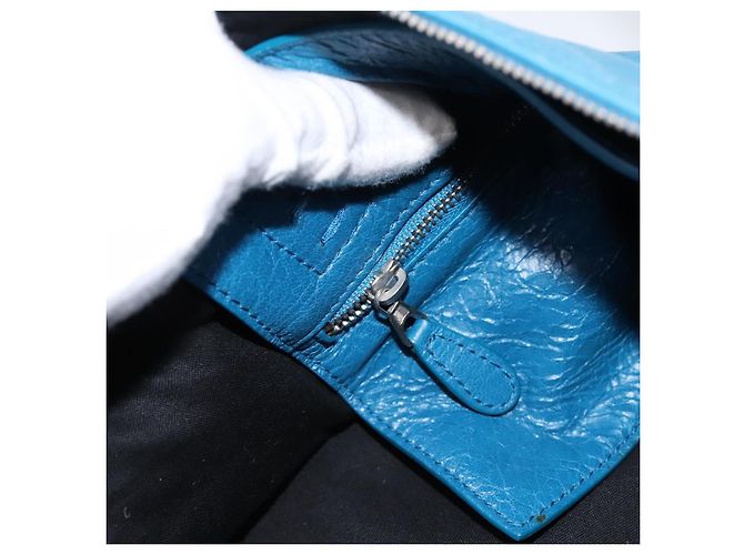 Borsa BALENCIAGA Air Hobo in pelle 2way Blu Argento 466844 Auth ka5712A - vista 22