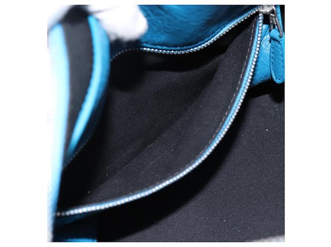 Borsa BALENCIAGA Air Hobo in pelle 2way Blu Argento 466844 Auth ka5712A - vista 23