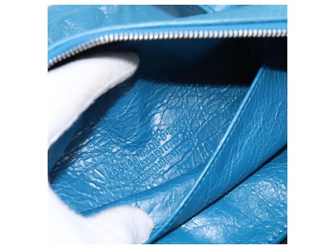 Borsa BALENCIAGA Air Hobo in pelle 2way Blu Argento 466844 Auth ka5712A - vista 25