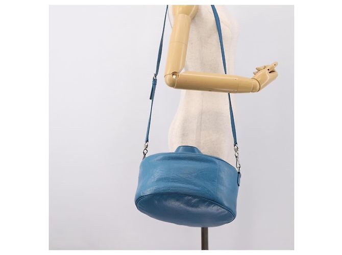 Borsa BALENCIAGA Air Hobo in pelle 2way Blu Argento 466844 Auth ka5712A - vista 26