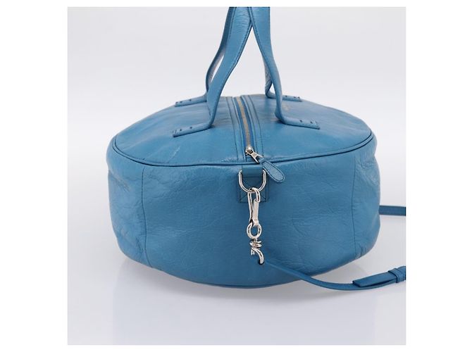 Borsa BALENCIAGA Air Hobo in pelle 2way Blu Argento 466844 Auth ka5712A - vista 4