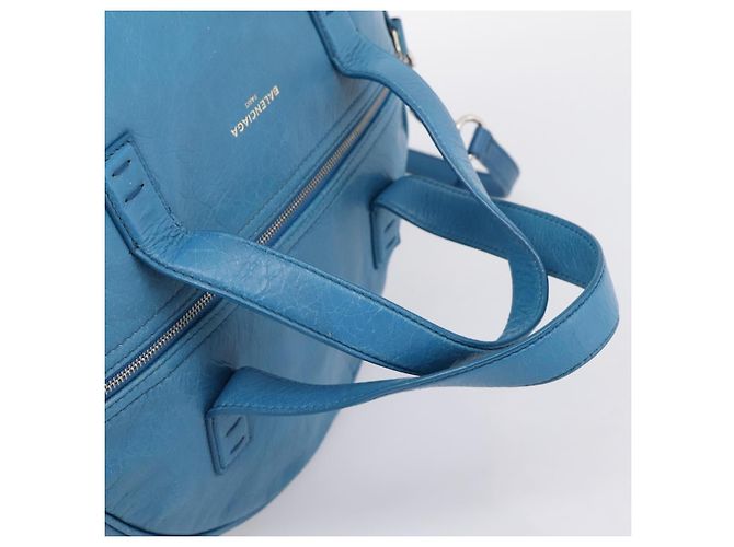Borsa BALENCIAGA Air Hobo in pelle 2way Blu Argento 466844 Auth ka5712A - vista 7