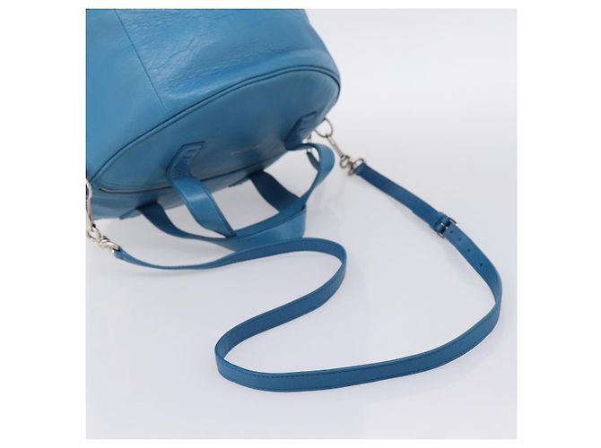 Borsa BALENCIAGA Air Hobo in pelle 2way Blu Argento 466844 Auth ka5712A - vista 9