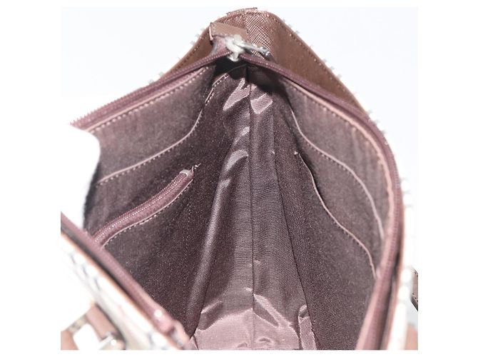 Borsa a mano BURBERRY Nova Check Canvas Beige Silver Auth 196618A Argento - vista 19
