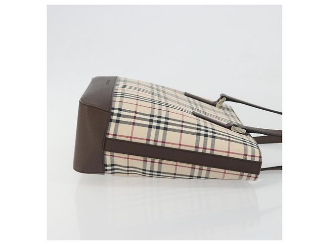 Borsa a mano BURBERRY Nova Check Canvas Beige Silver Auth 196618A Argento - vista 4