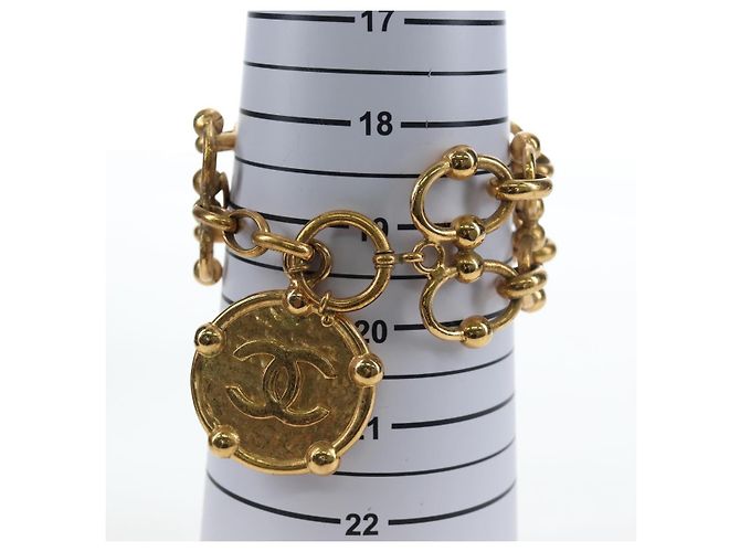 CHANEL Bracciale metallo tono oro CC Auth 195952V - vista 15