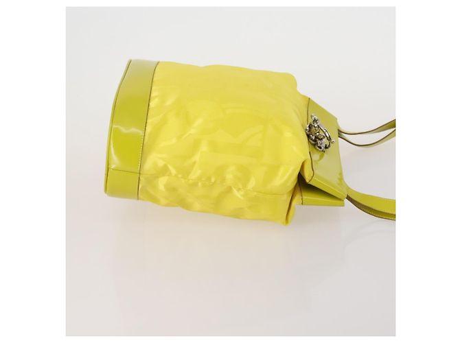 Borsa Salvatore Ferragamo Pelle Nylon Set da 3 Nero Giallo Bianco Auth 197582 - vista 4