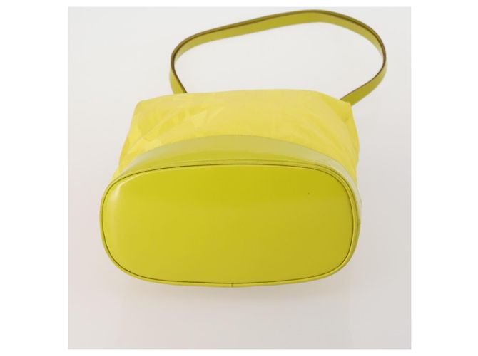 Borsa Salvatore Ferragamo Pelle Nylon Set da 3 Nero Giallo Bianco Auth 197582 - vista 7