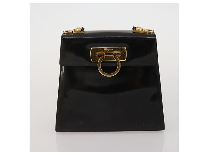 Borsa Salvatore Ferragamo Pelle Nylon Set da 3 Nero Giallo Bianco Auth 197582 - vista 9