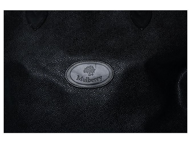 Mulberry, mala shopper com fecho à volta em couro scotch grain Preto - vista 10