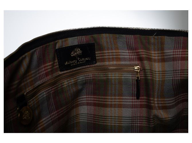 Mulberry, mala shopper com fecho à volta em couro scotch grain Preto - vista 9
