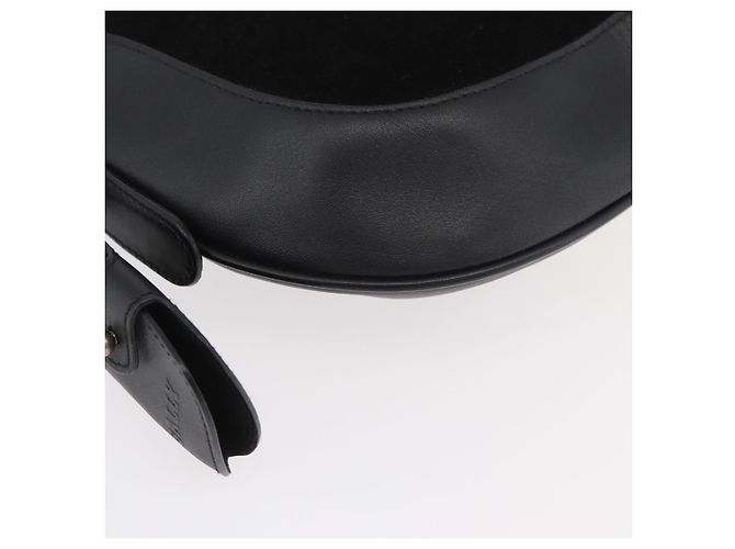 Borsa a tracolla BALLY in pelle scamosciata Nero Argento Auth sw721A - vista 10