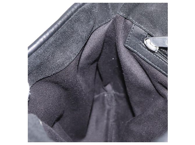 Borsa a tracolla BALLY in pelle scamosciata Nero Argento Auth sw721A - vista 19