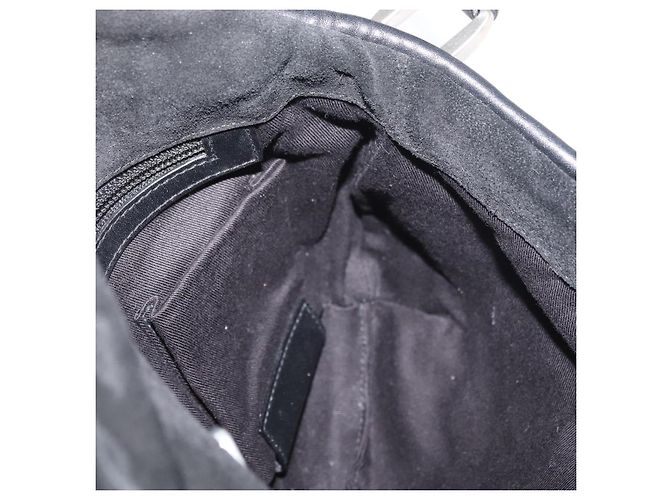 Borsa a tracolla BALLY in pelle scamosciata Nero Argento Auth sw721A - vista 20