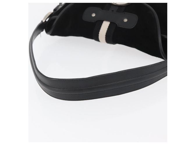 Borsa a tracolla BALLY in pelle scamosciata Nero Argento Auth sw721A - vista 7