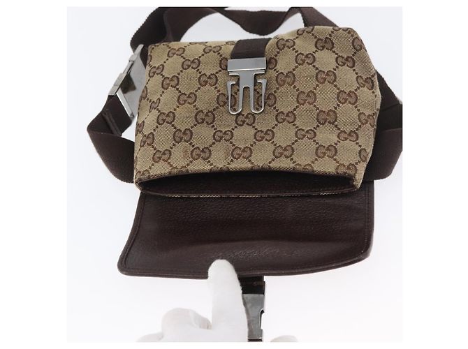 Borsa a tracolla GUCCI GG Canvas Beige Silver 131236 Auth BSZ673 Argento - vista 16