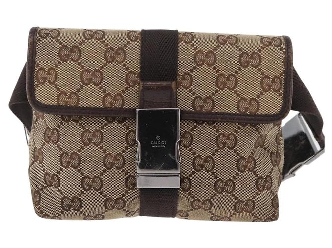 Borsa a tracolla GUCCI GG Canvas Beige Silver 131236 Auth BSZ673 Argento - vista 2