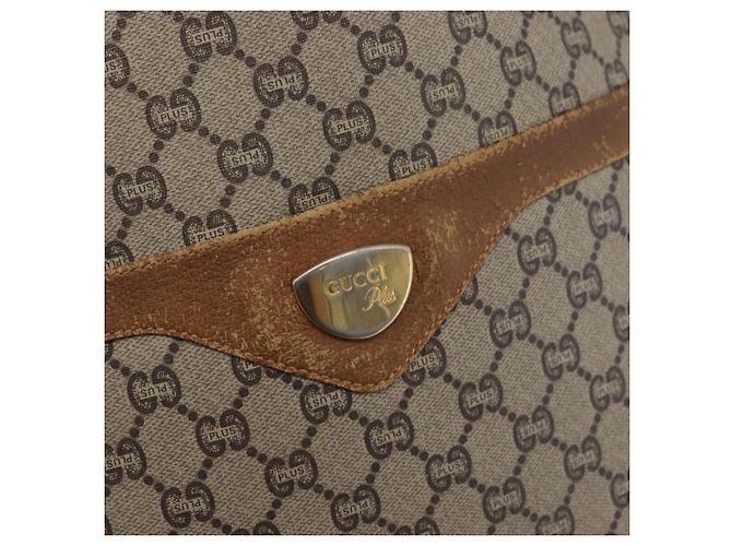 Borsa Tote GUCCI GG Plus Supreme Web Sherry Line PVC Beige Rosso Verde Auth BSZ695 - vista 16