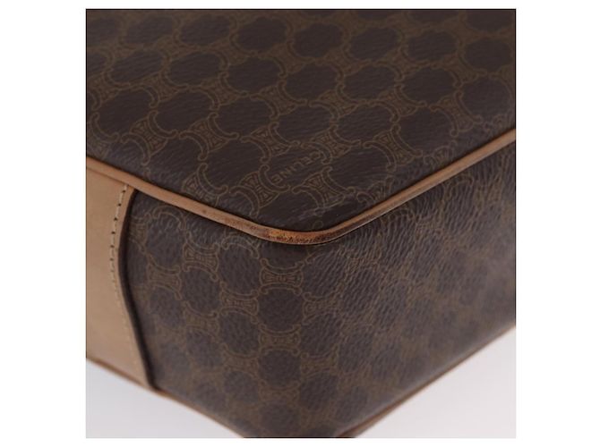 Céline Borsa a tracolla CELINE Macadam Canvas PVC Leather Brown Gold Auth BSZ634 Marrone D'oro - vista 10