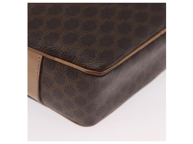 Céline Borsa a tracolla CELINE Macadam Canvas PVC Leather Brown Gold Auth BSZ634 Marrone D'oro - vista 12