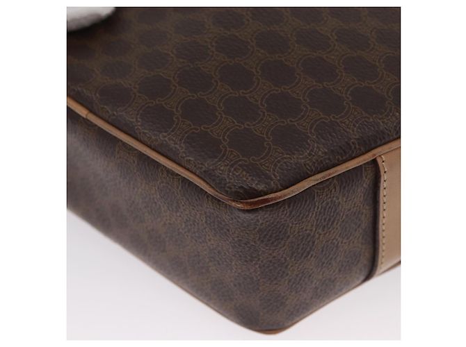 Céline Borsa a tracolla CELINE Macadam Canvas PVC Leather Brown Gold Auth BSZ634 Marrone D'oro - vista 13