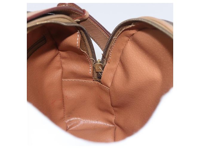Céline Borsa a tracolla CELINE Macadam Canvas PVC Leather Brown Gold Auth BSZ634 Marrone D'oro - vista 18