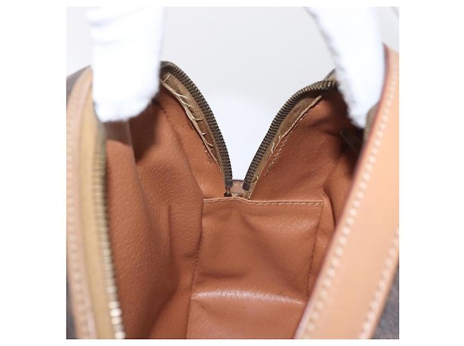 Céline Borsa a tracolla CELINE Macadam Canvas PVC Leather Brown Gold Auth BSZ634 Marrone D'oro - vista 20