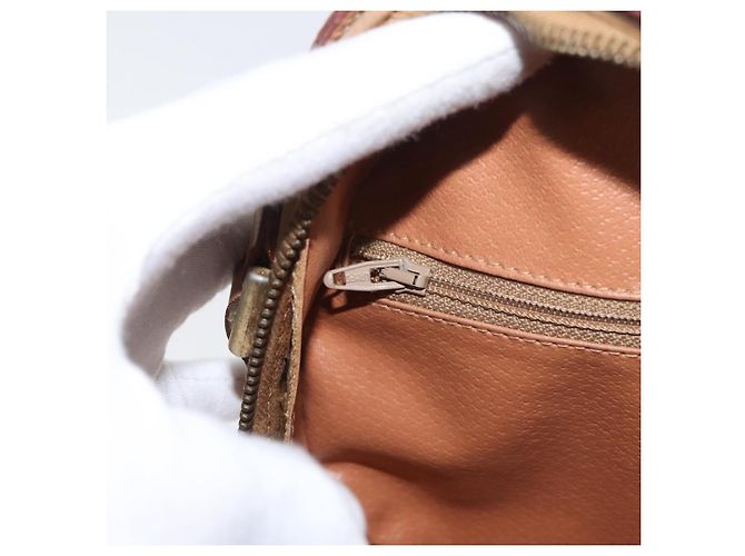 Céline Borsa a tracolla CELINE Macadam Canvas PVC Leather Brown Gold Auth BSZ634 Marrone D'oro - vista 21