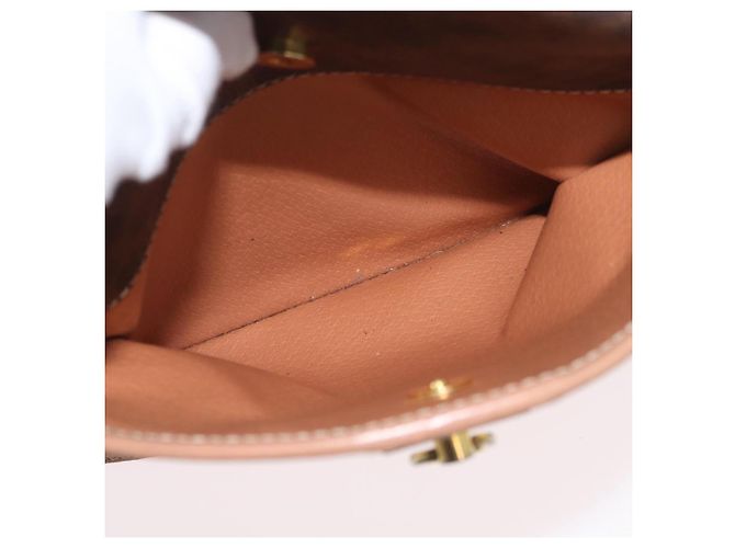 Céline Borsa a tracolla CELINE Macadam Canvas PVC Leather Brown Gold Auth BSZ634 Marrone D'oro - vista 23