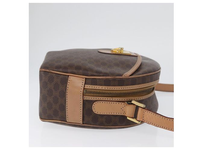 Céline Borsa a tracolla CELINE Macadam Canvas PVC Leather Brown Gold Auth BSZ634 Marrone D'oro - vista 4