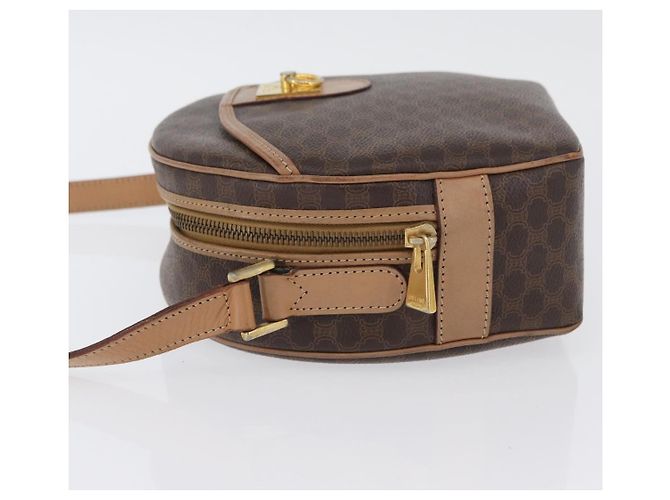 Céline Borsa a tracolla CELINE Macadam Canvas PVC Leather Brown Gold Auth BSZ634 Marrone D'oro - vista 5