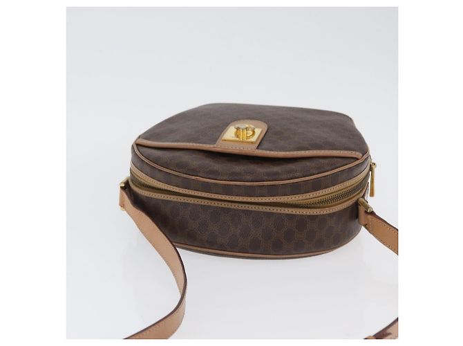Céline Borsa a tracolla CELINE Macadam Canvas PVC Leather Brown Gold Auth BSZ634 Marrone D'oro - vista 6