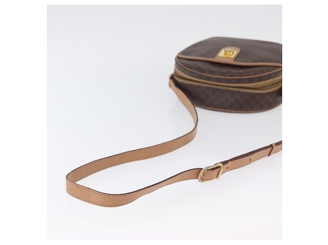 Céline Borsa a tracolla CELINE Macadam Canvas PVC Leather Brown Gold Auth BSZ634 Marrone D'oro - vista 7