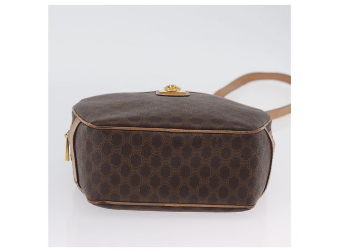 Céline Borsa a tracolla CELINE Macadam Canvas PVC Leather Brown Gold Auth BSZ634 Marrone D'oro - vista 9