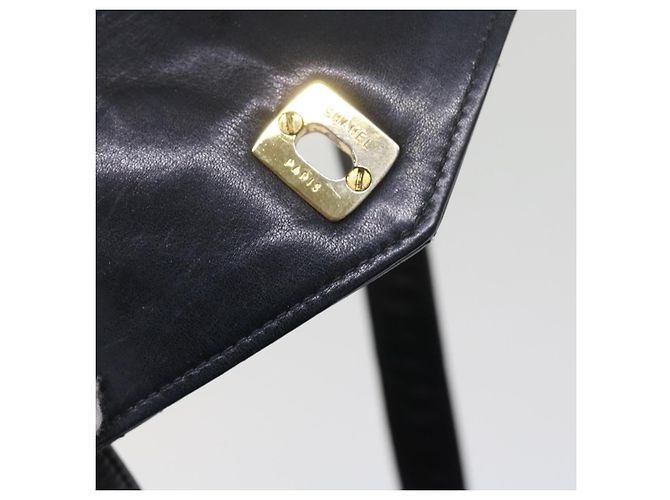 Borsa vita CHANEL Matelasse Turn Lock Chain Lamb Skin Black CC Auth ar11054 Nero - vista 10
