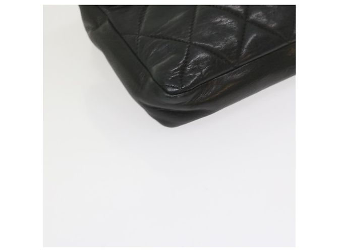Borsa vita CHANEL Matelasse Turn Lock Chain Lamb Skin Black CC Auth ar11054 Nero - vista 14