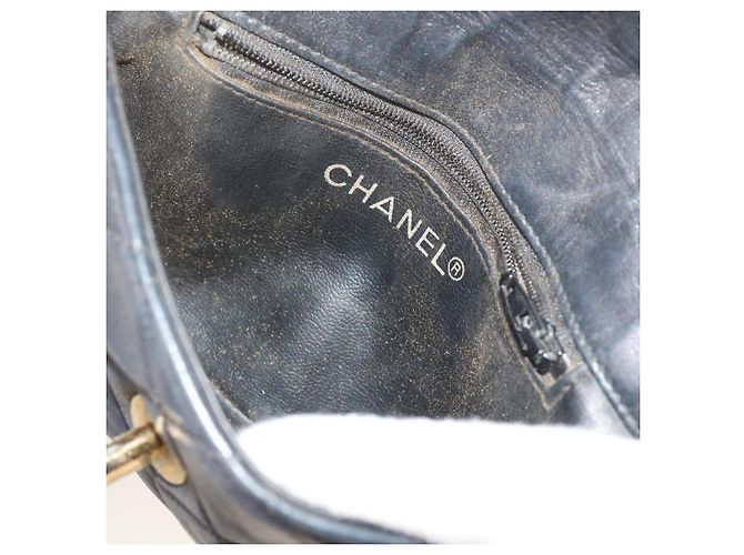 Borsa vita CHANEL Matelasse Turn Lock Chain Lamb Skin Black CC Auth ar11054 Nero - vista 19