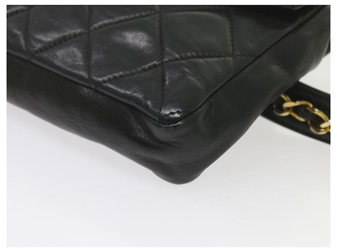 Borsa vita CHANEL Matelasse Turn Lock Chain Lamb Skin Black CC Auth ar11054 Nero - vista 9