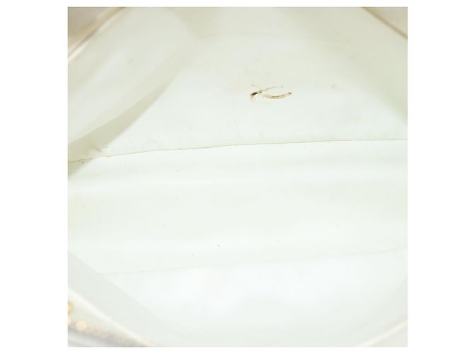Borsa a tracolla CHANEL Matelasse con catena in pelle bianca CC Auth 76482 Bianco - vista 11