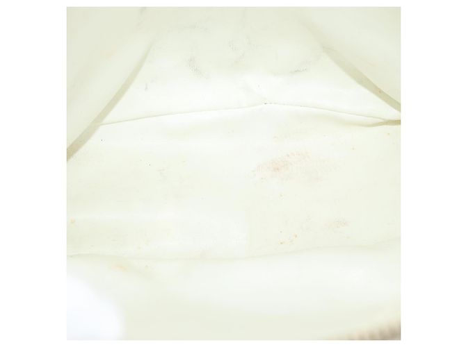 Borsa a tracolla CHANEL Matelasse con catena in pelle bianca CC Auth 77469 Bianco - vista 11
