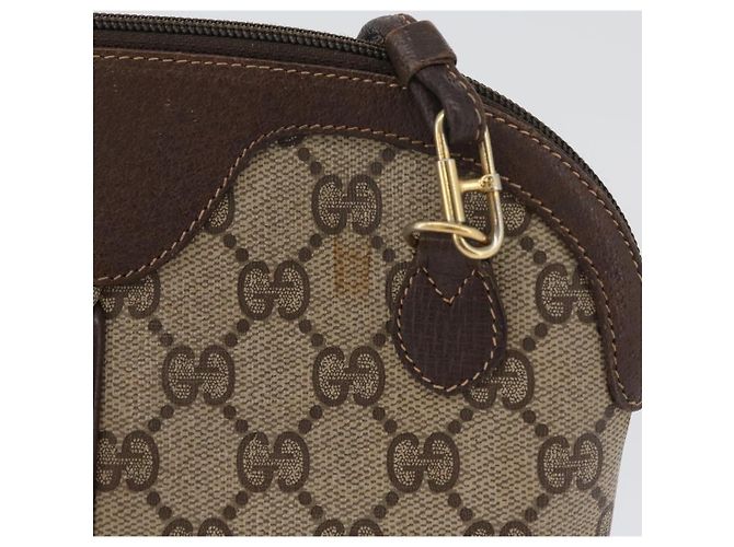 GUCCI GG Supreme Web Sherry Line Bag PVC Beige Gold 904 02 047 Auth BSZ679 Golden - view 4