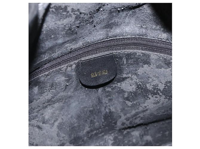 Borsa a spalla GUCCI Bamboo in pelle 2way Nero Oro 001 1577 Auth BSZ637 D'oro - vista 16