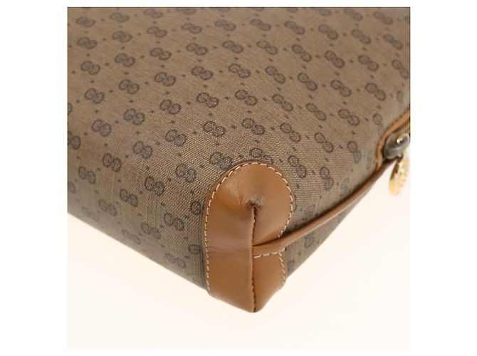 Borsa a tracolla GUCCI Micro GG Supreme PVC Beige Oro 007 115 0093 Auth BSZ654 D'oro - vista 12